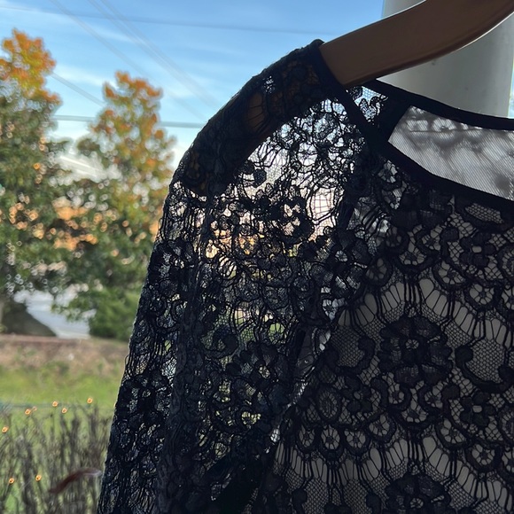 Tibi Navy Lace Long Sleeve Sheath Dress Size 4 - Picture 6 of 15